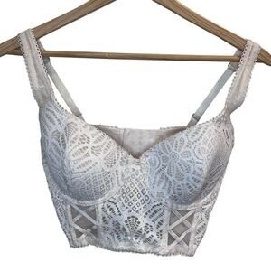 Victoria's Secret White Lace Longline Bustier